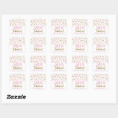 50 & Fabulous Birthday Light Pink Gold Confetti Vierkante Sticker (Vel)