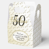 50- & Fabulous Birthday Party Black/Gold-boodschap Bedankdoosjes (Geopend)