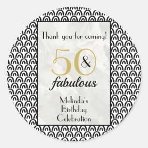 50 & Fabulous Birthday Party Hartelijk dank Ronde Sticker