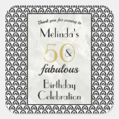 50 & Fabulous Birthday Party Hartelijk dank Vierkante Sticker (Voorkant)