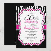 50 & Fabulous Birthday Party Invitation Kaart (Voorkant / Achterkant)