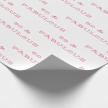 50- & Fabulous Birthday Pink Text Wrapping Paper