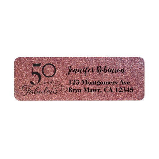 50 Fabulous Birthday Return Address Label (Voorkant)