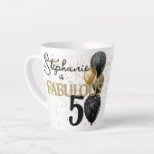 50 & Fabulous Black Gold Glam Small Latte Mok (Linkerhoek)