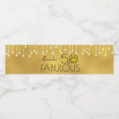 50 & Fabulous Black op Gold Yellow Cactus Flower Waterfles Etiket (Enkel label)