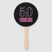 50 & Fabulous Black Pink Typografie 50th Birthday Handwaaier (Achterkant)