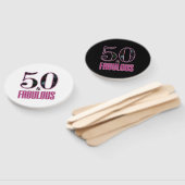 50 & Fabulous Black Pink Typografie 50th Birthday Handwaaier (Niet-gemonteerd)