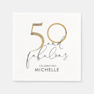 50 & Fabulous Black White Gold, speciaal gepersona Servet