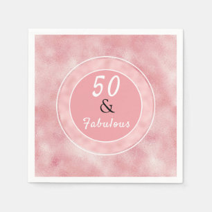 50 & Fabulous Blush Pink Elegant Typografie Servet