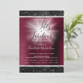 50-Fabulous Burgundy Black Sparkle Glam Kaart (Staand voorkant)