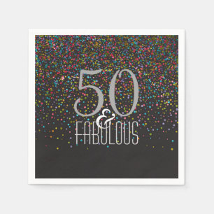 50 & Fabulous Confetti Stippen Elegant 50ste Verja Servetten