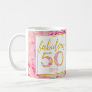 50 Fabulous Delicate Pink Gold Glitter Floral Koffiemok