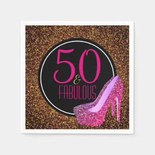 50 & Fabulous   Elegant 50e verjaardag op hoge hoo Servet