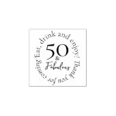 50 & Fabulous Elegant Black 50th Birthday Rubberstempel (Afrduk)