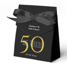 50 & Fabulous Elegant Verjaardag Zwart en Goud