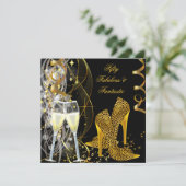 50 Fabulous & Fantastic Leopard Champagne Party Kaart (Staand voorkant)