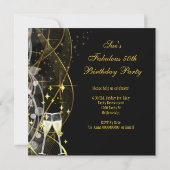 50 Fabulous & Fantastic Leopard Champagne Party Kaart (Achterkant)