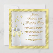 50 & Fabulous Fantastic White Yellow Day Kaart (Achterkant)