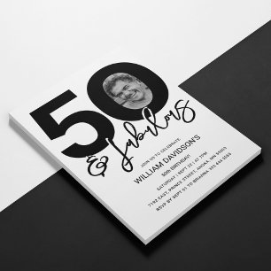 50 & Fabulous Foto 50e verjaardagsuitnodiging Kaart