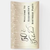 50 Fabulous Gold Glitter Birthday Spandoek (Verticaal)