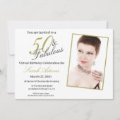 50 & Fabulous Gold VIRTUAL Invitation d'anniversai (Devant)