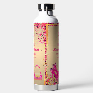 50 & Fabulous Gouden Glitter Roze Hoge Hakken Cade Waterfles