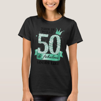 50 & Fabulous I Turquoise White Party Group Photo T-shirt
