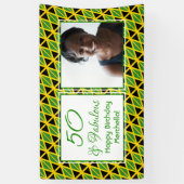50 & Fabulous JAMAICA FLAG Custom Photo Verjaardag Spandoek (Verticaal)