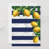 50 Fabulous Lemon Navy White Stripe Marble Kaart (Achterkant)