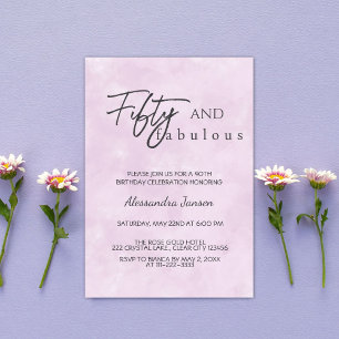 50 & Fabulous Licht Paarse 50ste Verjaardag Kaart