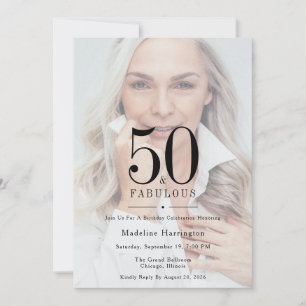 50 & Fabulous moderne foto verjaardag Kaart
