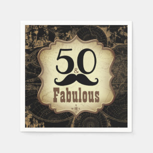 50 Fabulous Mustache Kaart Verjaardagsfeest Servet