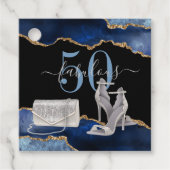 50 Fabulous Navy Black Agate Gold Glitter Bedankjes Labels (Voorkant)