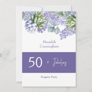 50 & Fabulous Paarse Sering Watercolor II Kaart