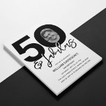 50 & Fabulous Photo 50th Birthday Invitation<br><div class="desc">Stylish editable 50th birthday invitation featuring,  50 & fabulous,  a large 50 with a photo inside the zero,  with black font over a classic white background and a birthday celebration template that is easy to personalize.</div>