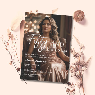 50 & Fabulous Photo Roos Gold 50e Verjaardag Kaart