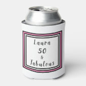 50 & Fabulous Pink Black Layered Square Blikjeskoeler (Blikje Voorkant)