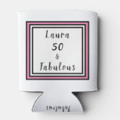 50 & Fabulous Pink Black Layered Square Blikjeskoeler (Achterkant)