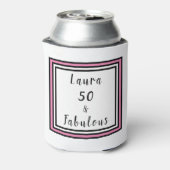 50 & Fabulous Pink Black Layered Square Blikjeskoeler (Blikje Achterkant)