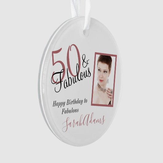 50 & Fabulous Pink Shade Verjaardag Acryl Ornament (voorkant)
