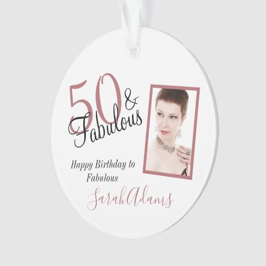 50 & Fabulous Pink Shade Verjaardag Acryl Ornament (voorkant)