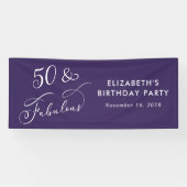 50 Fabulous Purple Birthday Party Welcome Spandoek (Horizontaal)
