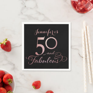 50 Fabulous Roos Gold Birthday Party Servet