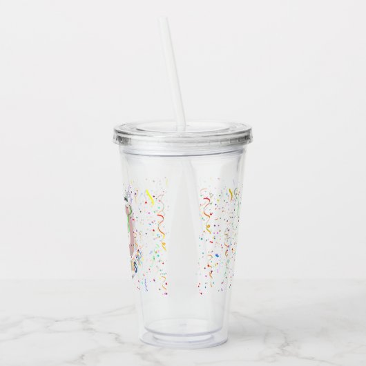 50 & Fabulous Roze Custom Vijftigste Verjaardagsfe Acryl Drinkbeker (Links)