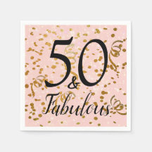 50 & Fabulous Roze Goud Confetti Verjaardagsfeest