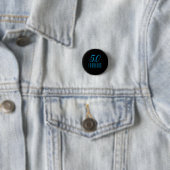 50 & Fabulous Sky Blue Black Ronde Button 3,2 Cm (In situ)
