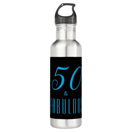 50 & Fabulous Sky Blue Black, zondag Waterfles (Voorkant)
