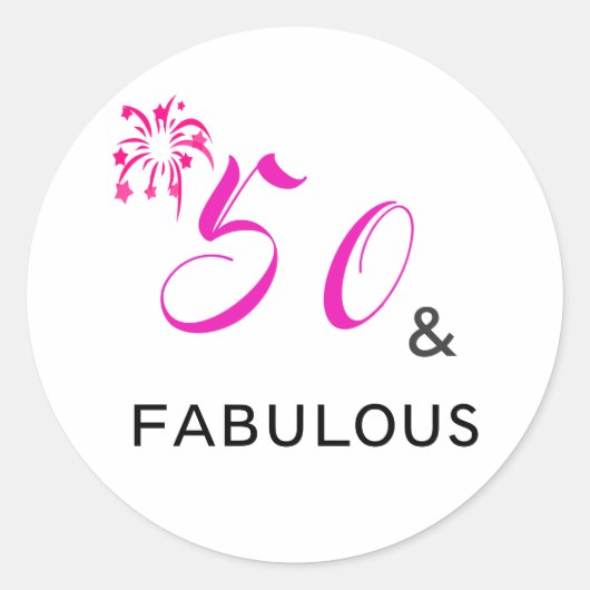 50 & FABULOUS Sticker rond de fête du 50e annivers (Devant)