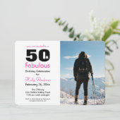 "50 & Fabulous" Uitnodiging voor een feestje met k (Staand voorkant)