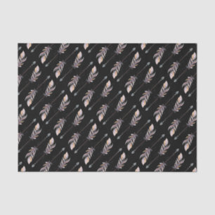 50 & Fabulous Verjaardag Roze Boho Veren Zwart Tissuepapier